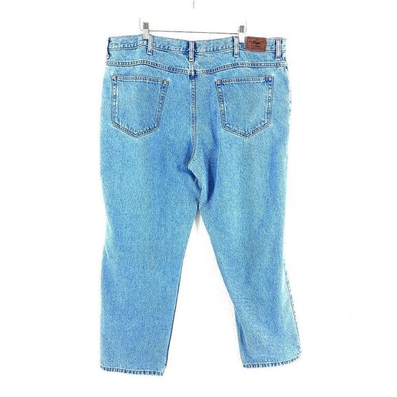 L.L. Bean Relaxed Fit Light Wash Blue High Rise Denim Jeans 42/30 - Picture 3 of 8